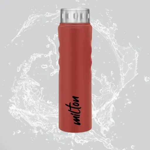 Milton Stream 1000 Stainless Steel Water Bottle 750 ml | Leak Proof, Easy Grip Travel & Gym Bottle, Red image 3