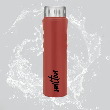 Milton Stream 1000 Stainless Steel Water Bottle 750 ml | Leak Proof, Easy Grip Travel & Gym Bottle, Red thumbnail 2