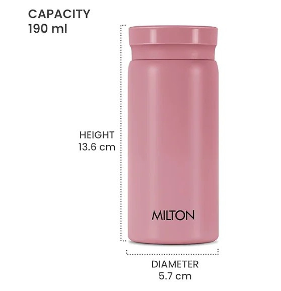 Milton Minimate 200 Thermosteel Bottle 190 ml | Leak-Proof| Berry image 2