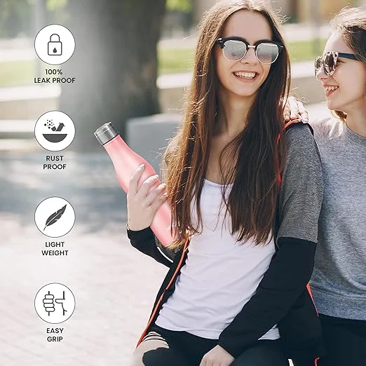Milton Pink 800 ml Stainless Steel Water Bottle | Leak‑Proof rust proof steel bottle for office travel school image 2