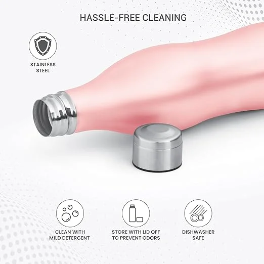 Milton Pink 800 ml Stainless Steel Water Bottle | Leak‑Proof rust proof steel bottle for office travel school image 3