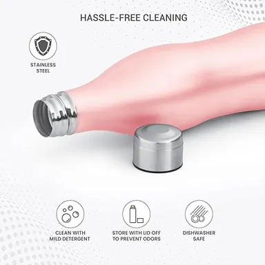 Milton Pink 800 ml Stainless Steel Water Bottle | Leak‑Proof rust proof steel bottle for office travel school thumbnail 2