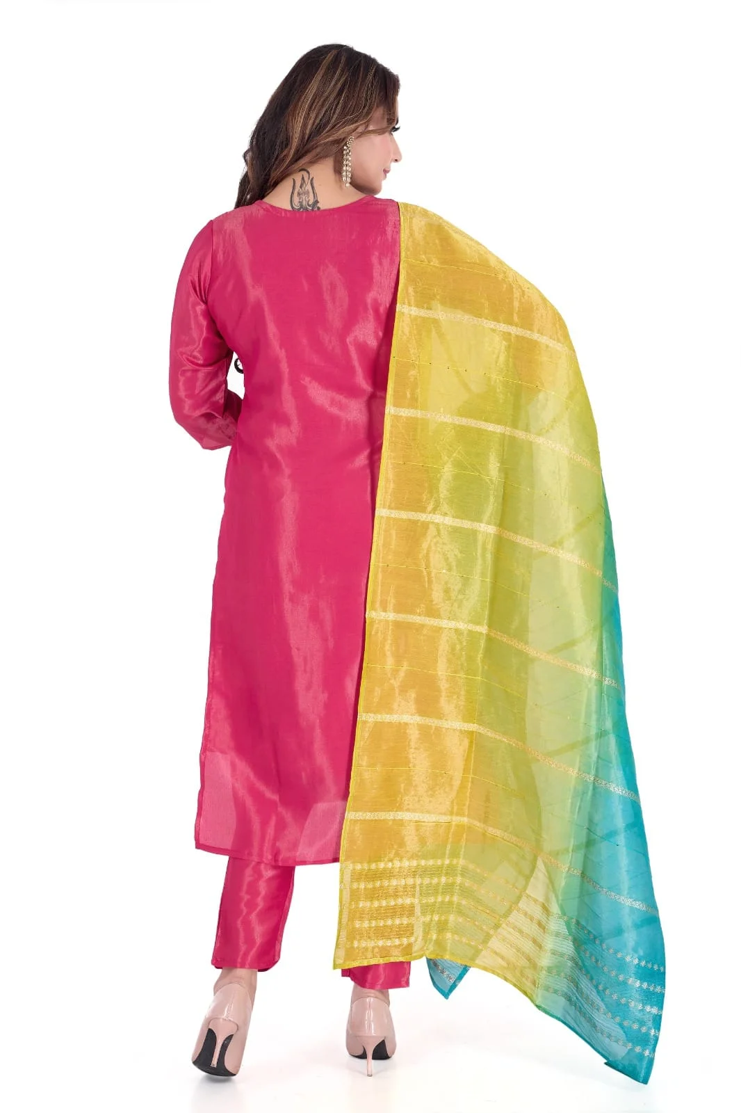 Ethnicity Blue Woven Dupatta for Women | Zari Border, Party Wear, Lightweight & Festive Use image 1
