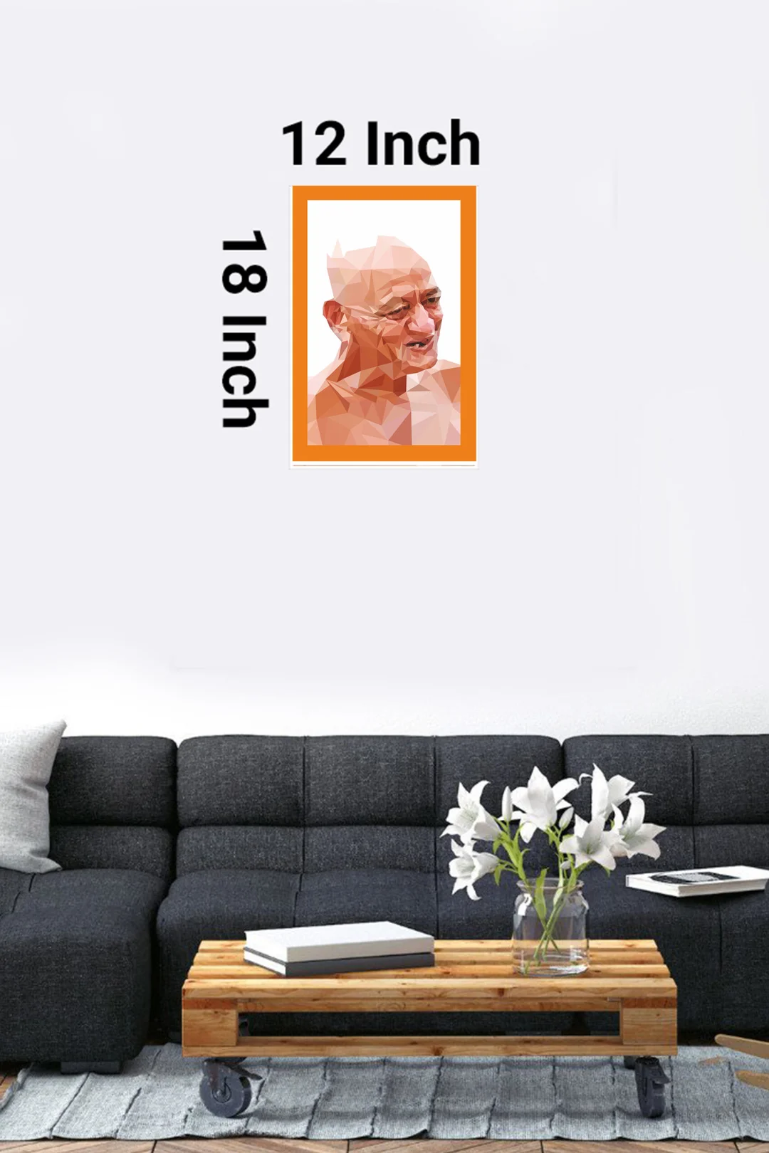 12x12 Jain Acharya Gurudev Shri 108 Vidyasagar Ji Maharaj Portrait | premium jain religious wall art, unframed print image 4