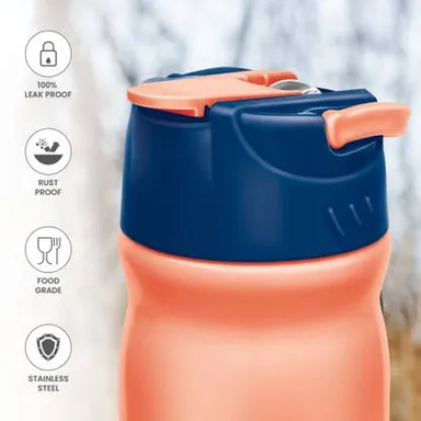 Milton Max 600 Stainless Steel Leakproof Sipper Water Bottle| 600 ml | Rose Gold, Unisex, BPA-Free | For Travel |Gym, Office thumbnail 2