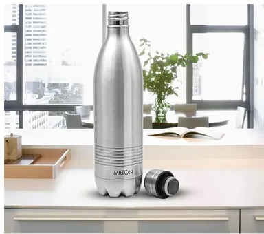 Milton Duo DLX Thermosteel Water Bottle | 1 Liter | Leak Proof | Vacuum Insulated, ISI Certified | Office Gym School Use | Silver thumbnail 2