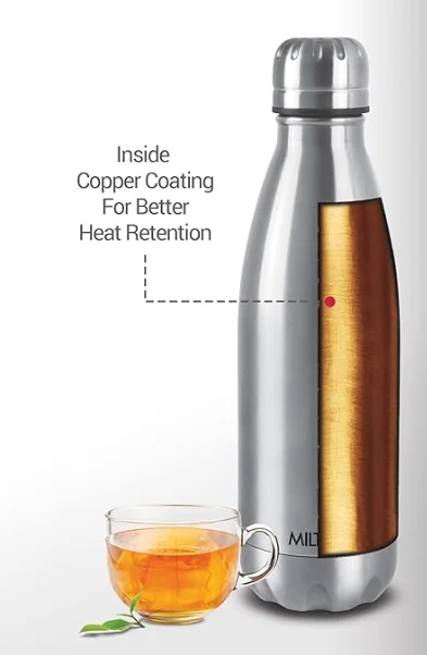 Milton Duo DLX Thermosteel Water Bottle | 1 Liter | Leak Proof | Vacuum Insulated, ISI Certified | Office Gym School Use | Silver image 4
