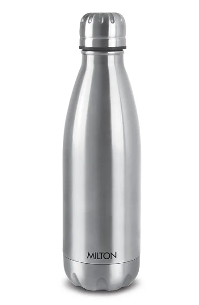 Milton Duo DLX Thermosteel Water Bottle | 1 Liter | Leak Proof | Vacuum Insulated, ISI Certified | Office Gym School Use | Silver image 1