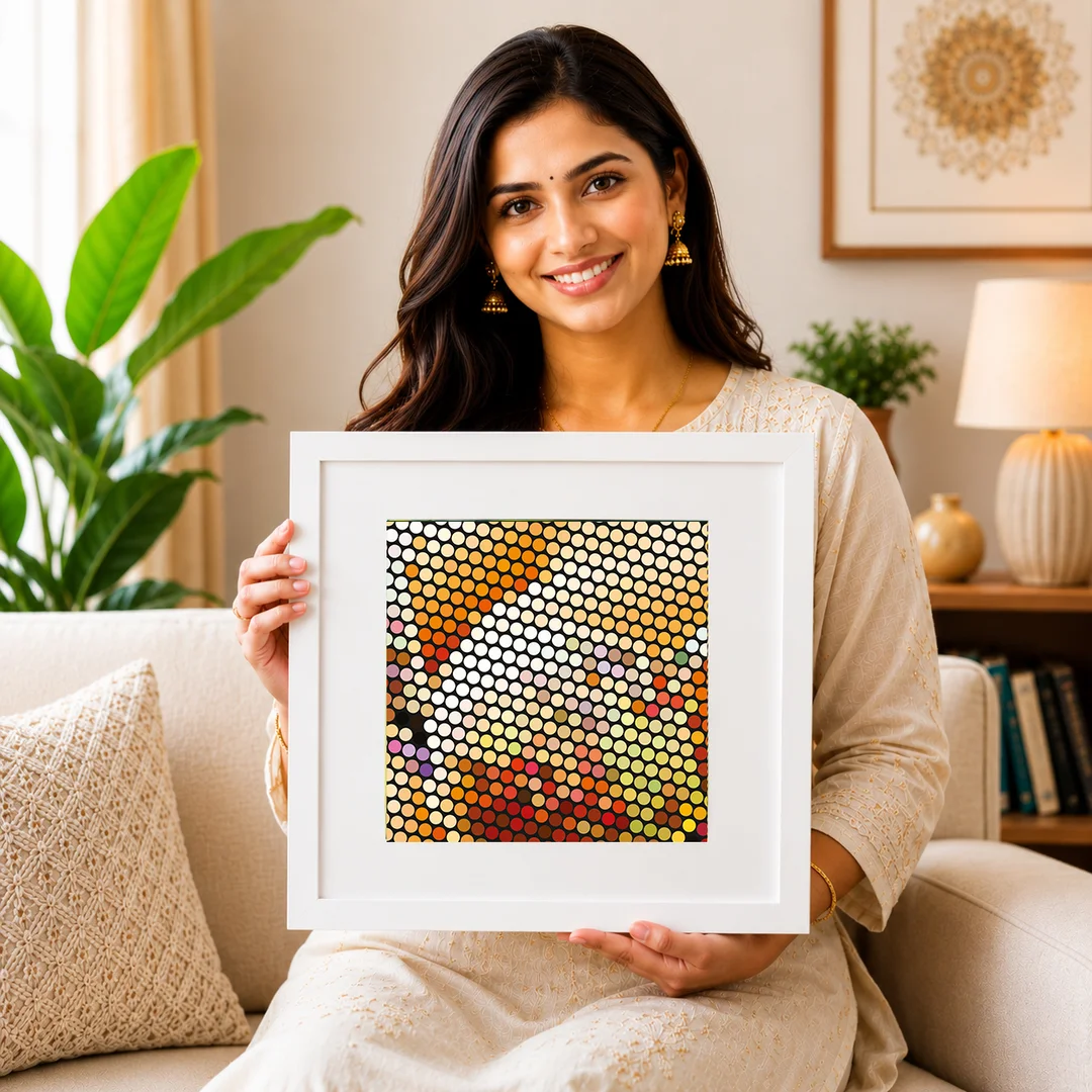 Sacred Spiral Mandala 12×12 dot art print, premium eco‑ink poster for meditation décor image 1