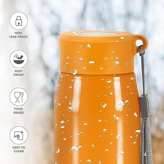 Milton Handy 650 Stainless Steel Sipper Bottle 690ml Orange | Leak Proof, ISI Certified, Rust Proof Water Bottle for School, Office, Gym India image 2