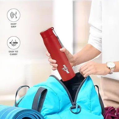 Milton Handy 850 Stainless Steel Sipper Bottle 780ml Red | Leak Proof, ISI Certified, Rust Proof Water Bottle for School, Office, Gym thumbnail 2