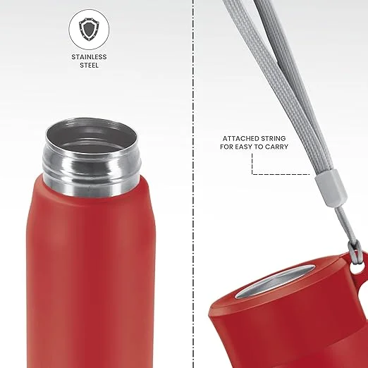 Milton Handy 850 Stainless Steel Sipper Bottle 780ml Red | Leak Proof, ISI Certified, Rust Proof Water Bottle for School, Office, Gym image 4