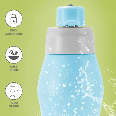 Milton Active 1000 Stainless Steel Water Bottle 885ml Sky Blue | Spout Mouth, Leak Proof, ISI Certified, Rust Proof Bottle for School, Office, Gym thumbnail 2