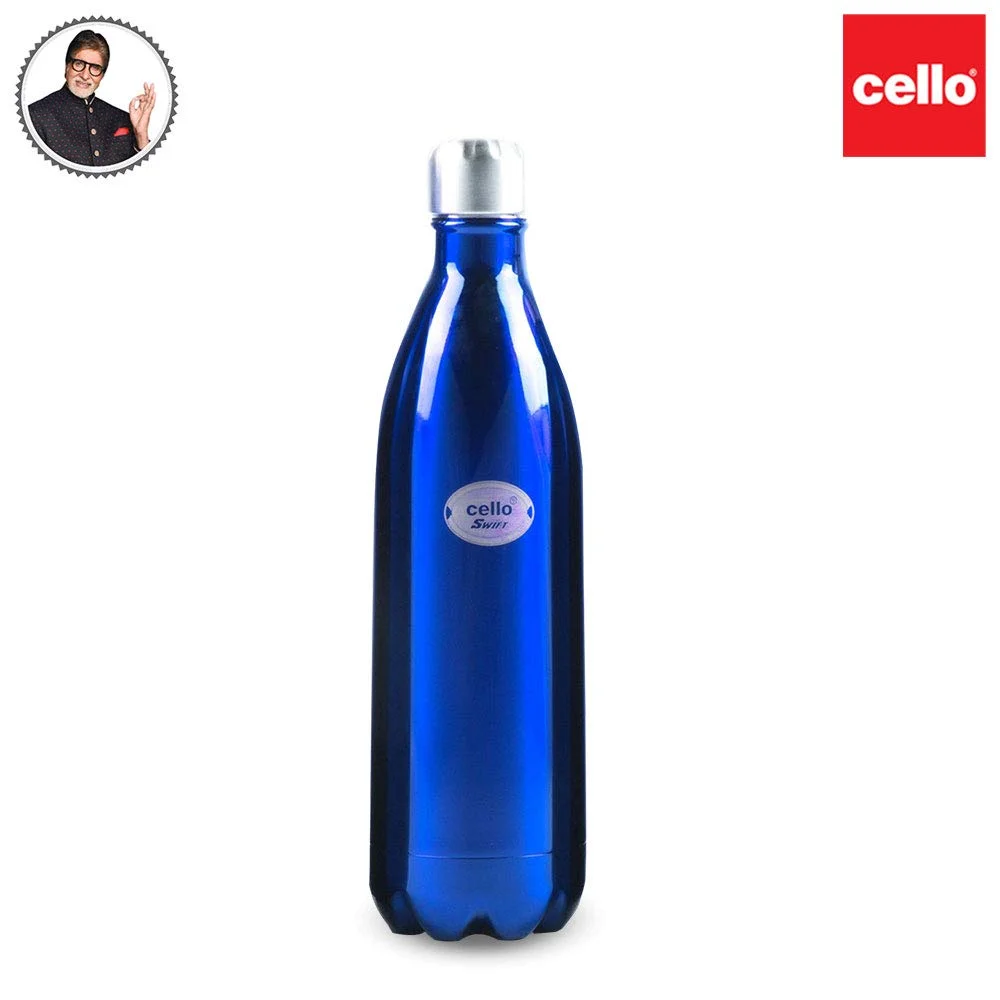 Cello Swift Stainless Steel Flask | 350ml Blue | Hot and Cold Insulated Bottle for Office, Travel, Kids, School | Leak Proof, Durable Design image 2