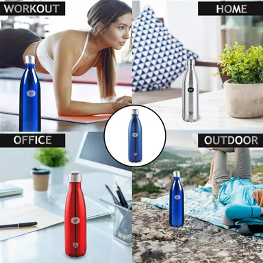 Cello Swift Stainless Steel Flask | 350ml Blue | Hot and Cold Insulated Bottle for Office, Travel, Kids, School | Leak Proof, Durable Design thumbnail 4