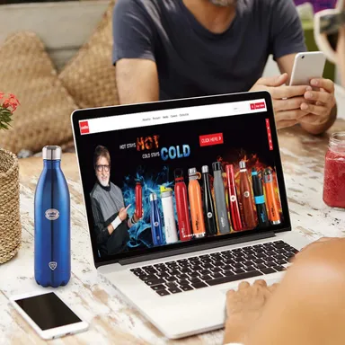 Cello Swift Stainless Steel Flask | 350ml Blue | Hot and Cold Insulated Bottle for Office, Travel, Kids, School | Leak Proof, Durable Design thumbnail 5