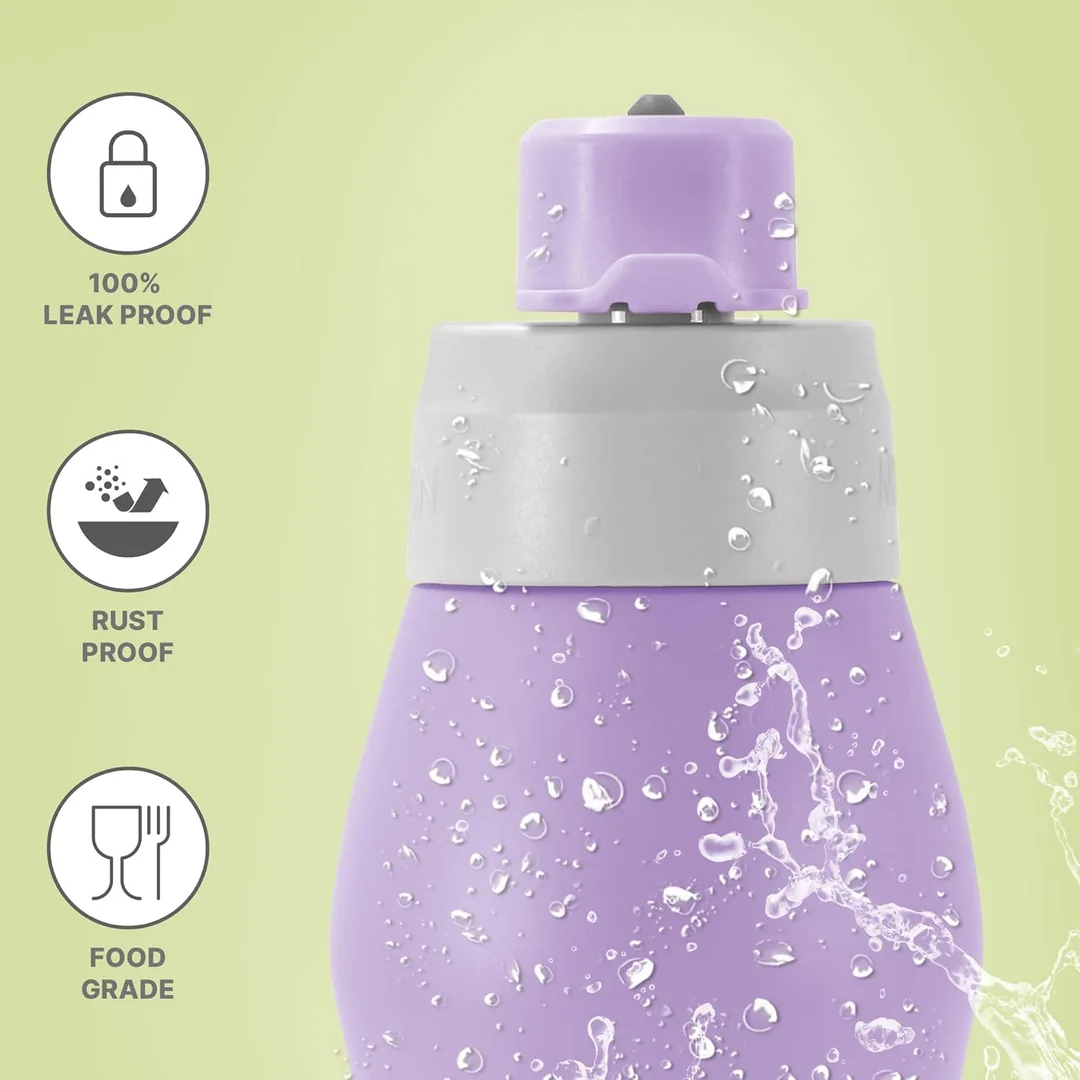 Milton HydroPure 750 ml Stainless Steel Water Bottle | Leak Proof Spout Mouth | ISI Certified | For Gym Office School | Purple image 3