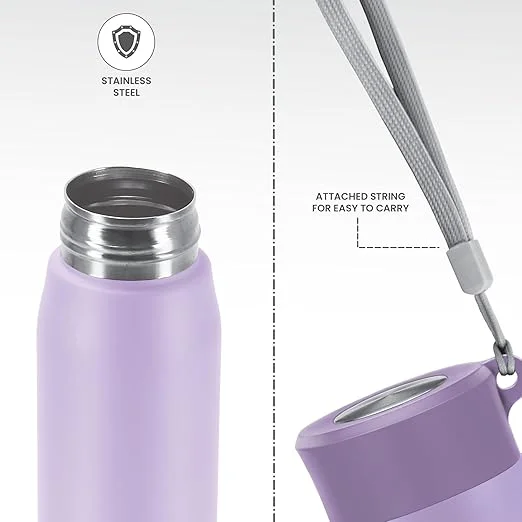 Milton Handy 850 Stainless Steel Sipper Bottle 780ml Purple | Leak Proof, ISI Certified, Rust Proof Water Bottle for School, Office, Gym image 4