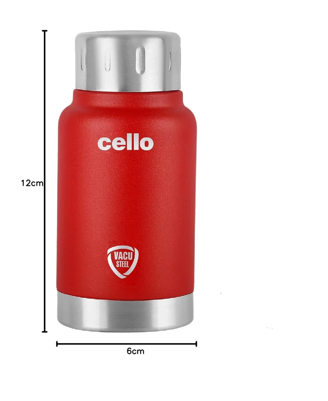 Cello Duro Top | Double Wall Stainless Steel Water Bottle 350ml | Hot and Cold Vacuum Insulated Flask for Travel, Office, School | Scratch Resistant Red image 6