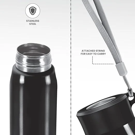 Milton Handy 850 Stainless Steel Sipper Bottle 780ml Black | Leak Proof, ISI Certified, Rust Proof Water Bottle for School, Office, Gym image 4