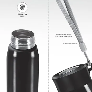 Milton Handy 850 Stainless Steel Sipper Bottle 780ml Black | Leak Proof, ISI Certified, Rust Proof Water Bottle for School, Office, Gym thumbnail 3
