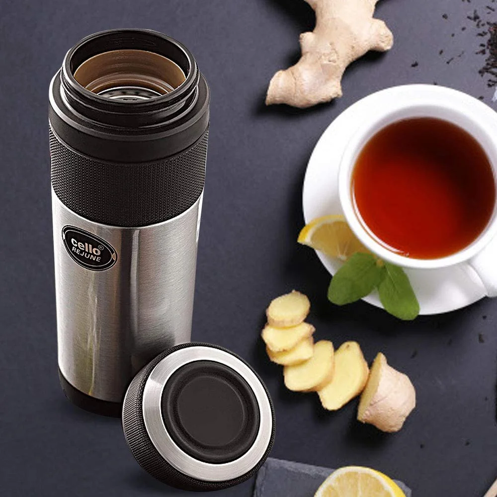 cello detachable infuser flask 360 ml | vacuum insulated stainless steel tea bottle image 2