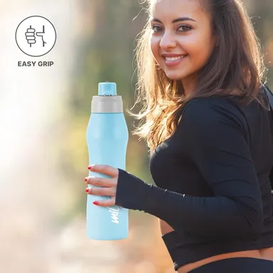 Milton Stainless Steel Water Bottle 1000 ml | Leak Proof Rust Proof ISI Certified | Single Wall Spout Mouth | Gym Office School | Sky Blue | Durable & Portable thumbnail 3