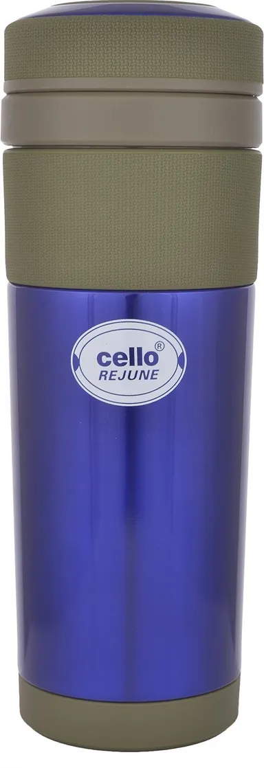 Cello Detachable Infuser 360ml Vacuum Insulated Stainless Steel Tea Bottle Leakproof Double Wall Hot Cold Flask Blue thumbnail 0
