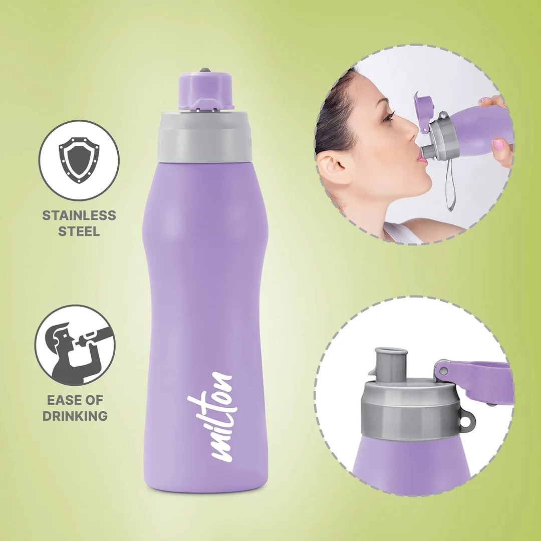 Stainless Steel Water Bottle | Leak-Proof | Rust-Free | 1000ml Travel Friendly Purple image 2