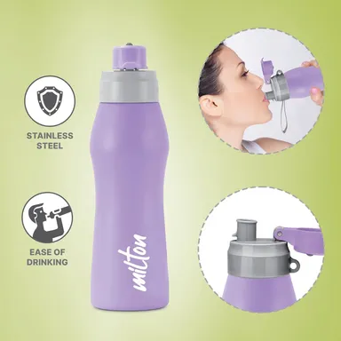 Stainless Steel Water Bottle | Leak-Proof | Rust-Free | 1000ml Travel Friendly Purple thumbnail 1