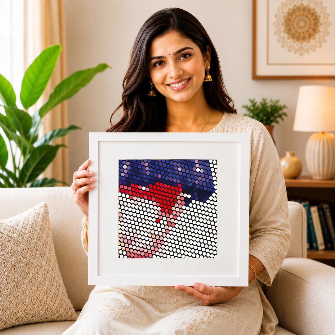 Radiant Universe Abstract Dot Art 12×12 | cosmic décor image 1
