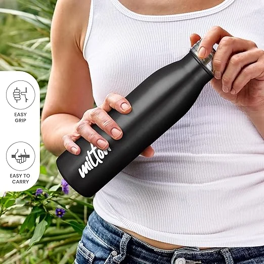 Milton Black Breeze Stainless Steel Water Bottle 750ml | Leak Proof|Rust Proof | Office| School| Travel Use image 3
