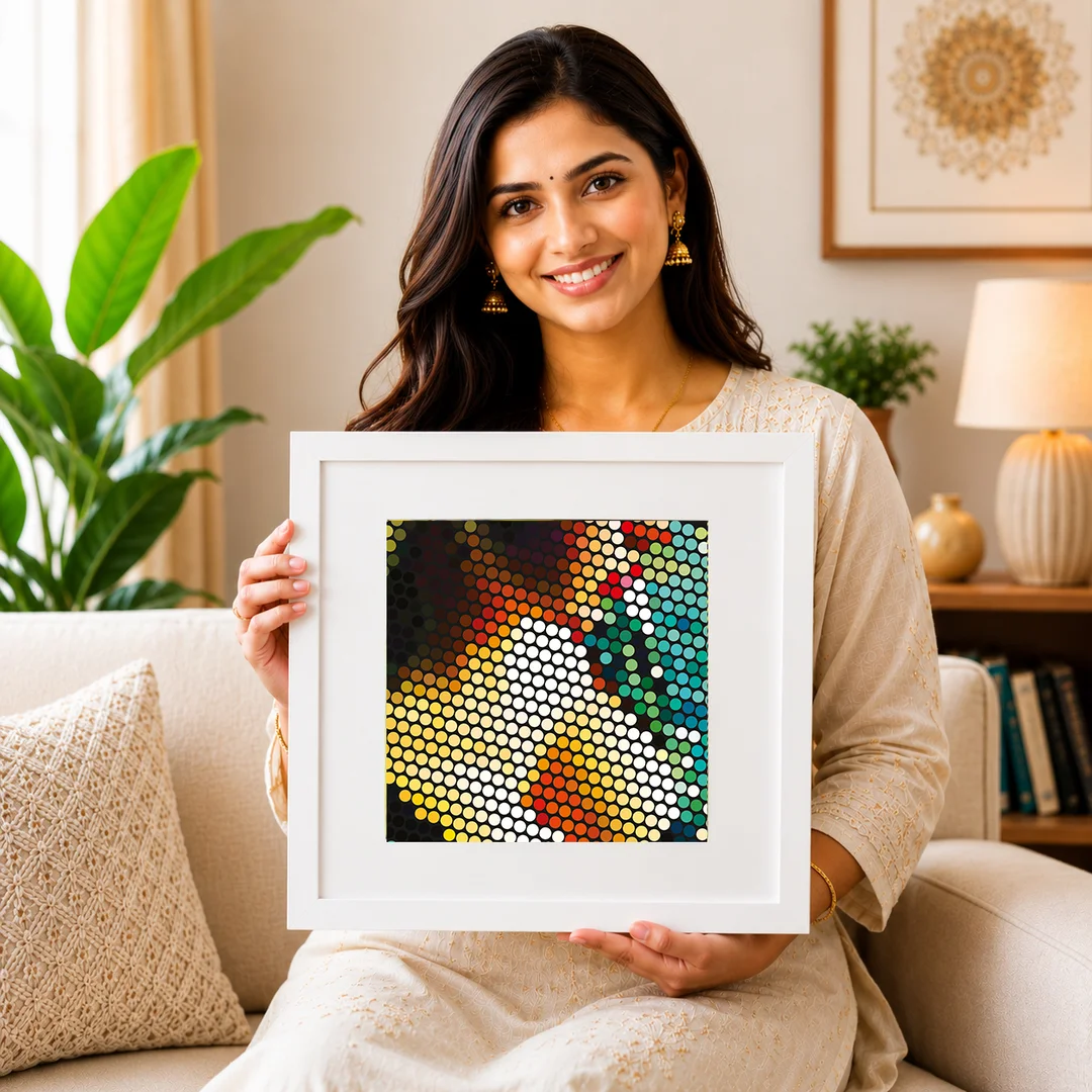 Divine Lotus Mandala 12x12 Inch Spiritual Wall Art Print Poster | Sacred Geometry Meditation Decor for Living Room Bedroom Office | Unframed Abstract Lotus Artwork image 1
