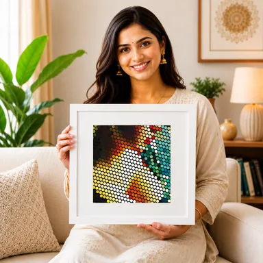 Divine Lotus Mandala 12x12 Inch Spiritual Wall Art Print Poster | Sacred Geometry Meditation Decor for Living Room Bedroom Office | Unframed Abstract Lotus Artwork