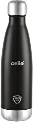 Cello Duro Top 300ml Insulated Stainless Steel Bottle | Leakproof Black image 1