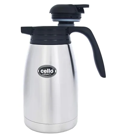 Cello Stainless Steel Flask 1000ml | Vacuum Insulated, Black, Durable, Leakproof | For Home, Office, Outdoor Use thumbnail 2