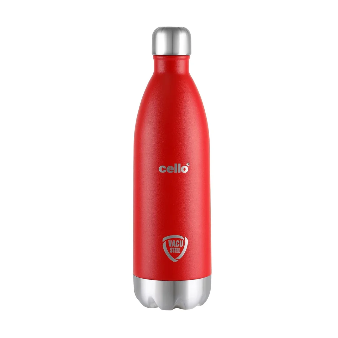 Cello Duro Tuff Steel Series 500 ml Double‑Wall Insulated Steel Bottle|DTP Coating, Red | Gym & Travel image 2