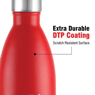 Cello Duro Tuff Steel Series 500 ml Double‑Wall Insulated Steel Bottle|DTP Coating, Red | Gym & Travel thumbnail 2