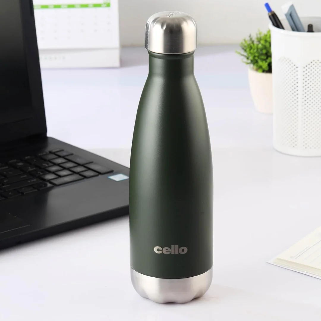 Cello Duro Tuff Steel Series 500 ml Double‑Wall Insulated Steel Bottle| DTP Coating, Red |Gym & Travel image 2