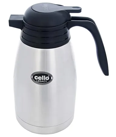Cello Legacy Vacusteel Flask | 2000 Litre Black | Insulated Steel Flask for Travel & Daily Use
