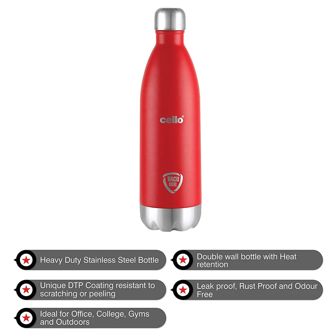 Pinky Store Cellow Duro Tuff 750 ml | Red Double Wall Stainless Steel Bottle | Leak‑Proof, Scratch‑Resistant image 2