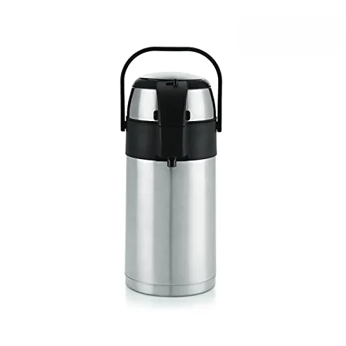 Cello S-VAC Vacuum Insulated Beverage Dispenser | Hot Cold Server | Stainless Steel 304 | 24 Hours Temperature Retention | Silver, Ideal for Tea Coffee Water, Home Office Travel image 1