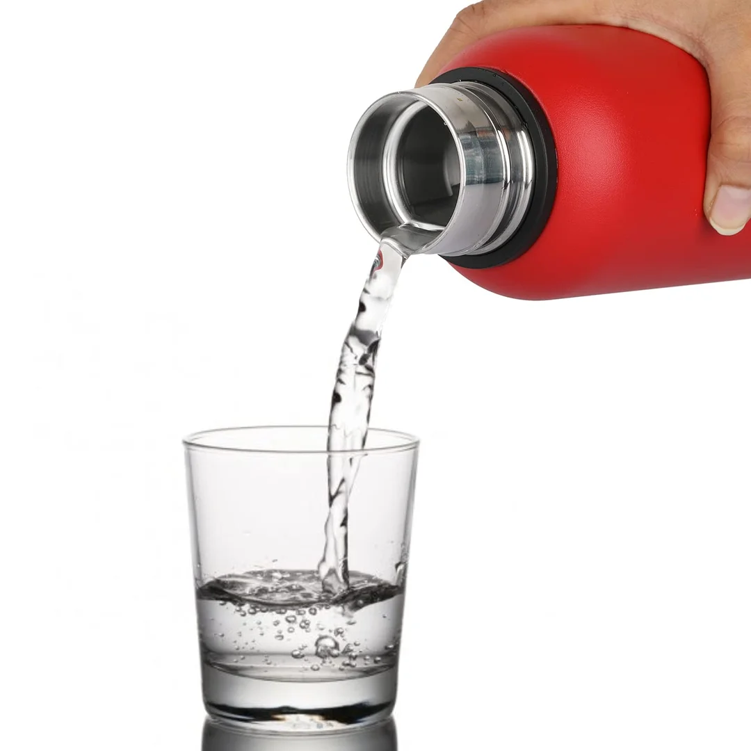 cello 550ml Double Walled Insulated Steel Water Bottle | Leakproof Red Travel Bottle image 4
