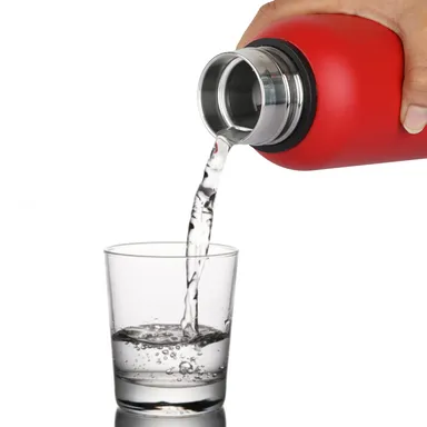 cello 550ml Double Walled Insulated Steel Water Bottle | Leakproof Red Travel Bottle thumbnail 3
