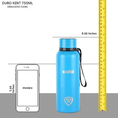 Cello 550ml Double Walled Insulated Steel Water Bottle | Leakproof Light Blue Travel Bottle for Hot and Cold Drinks | Durable, BPA-Free, Premium Quality, Reusable, Perfect for Daily Use, Gym, Office, and Outdoor Adventures thumbnail 4
