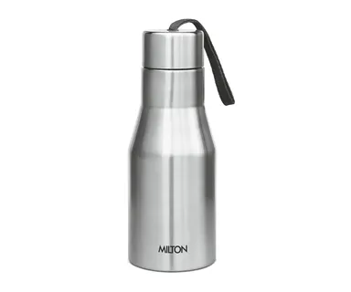 MILTON Super 500 Water Bottle | Stainless Steel 475 ml| Leak Proof| Rust Proof| Slim Design | School| Office| Gym| Travel | ISI Certified thumbnail 0