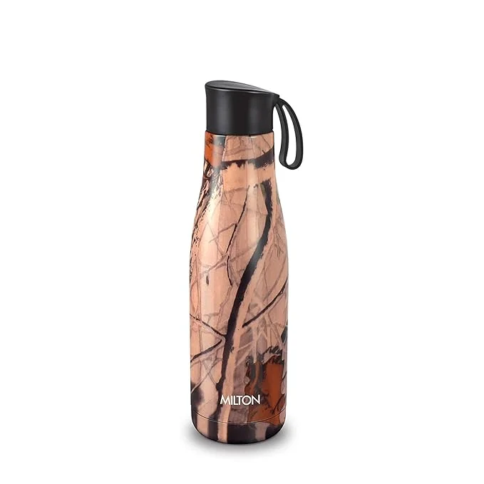 Milton Mirage 1000 | 891 ml Thermosteel Insulated Water Bottle | 24 Hr Hot Cold| Leak Proof| ISI Certified | Brown | Office Gym Travel image 1
