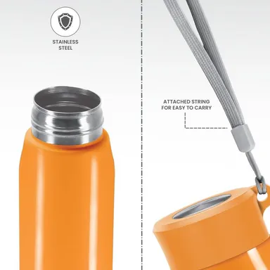 Milton Handy 650 Stainless Steel Bottle 690 ml | Leak Proof, Rust‑Resistant | School Office Gym | Orange thumbnail 2