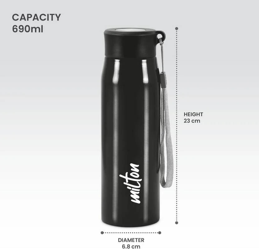 Milton Handy 650 Stainless Steel Water Bottle 690 ml Leak-Proof Single-Walled Rust-Resistant School Office Gym Daily Use Portable Sipper Steel Bottle image 4