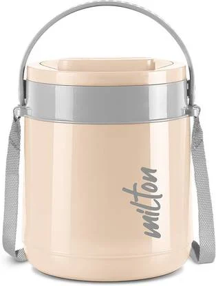 Milton Classic Stainless Steel Lunch Box | 3 Tier Tiffin Peach Office Use image 1
